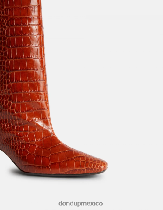 ciocolato DONDUP mujer botas de piel efecto cocodrilo calzado D0VXD467