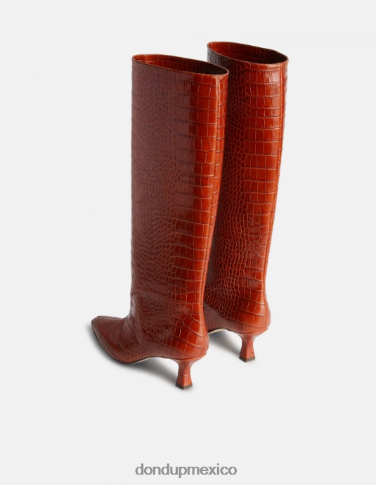ciocolato DONDUP mujer botas de piel efecto cocodrilo calzado D0VXD467
