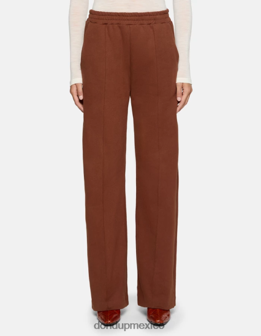 ciocolato DONDUP mujer pantalones anchos de lana vestir D0VXD170