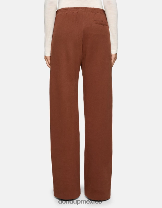 ciocolato DONDUP mujer pantalones anchos de lana vestir D0VXD170