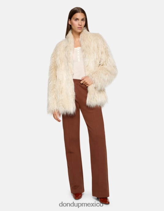 ciocolato DONDUP mujer pantalones anchos de lana vestir D0VXD170
