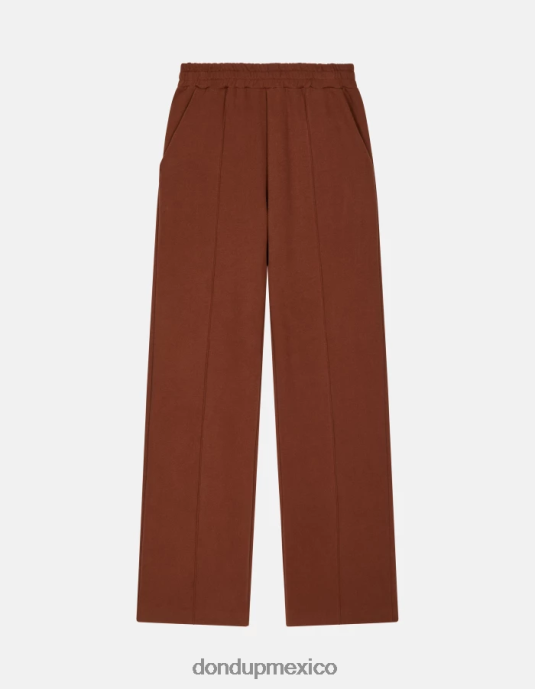 ciocolato DONDUP mujer pantalones anchos de lana vestir D0VXD170