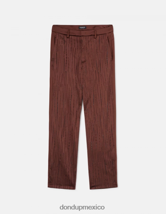 ciocolato DONDUP mujer pantalones holgados de satén micaela vestir D0VXD191
