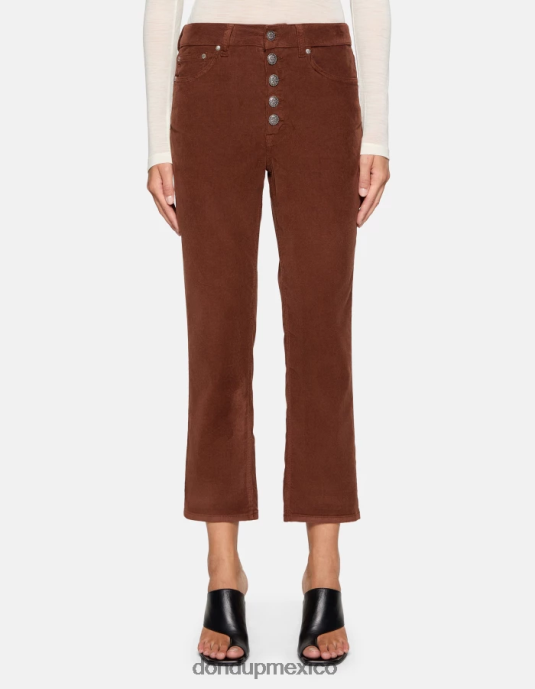 ciocolato DONDUP mujer pantalones holgados de terciopelo koons vestir D0VXD73