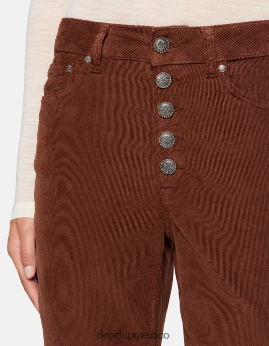 ciocolato DONDUP mujer pantalones holgados de terciopelo koons vestir D0VXD73