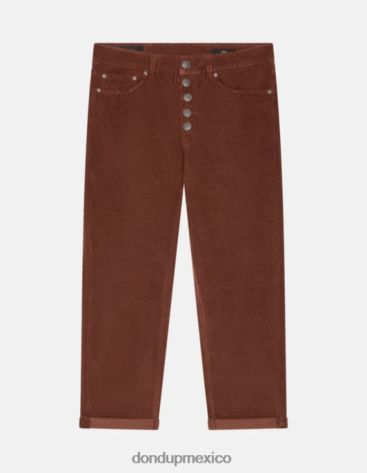 ciocolato DONDUP mujer pantalones holgados de terciopelo koons vestir D0VXD73