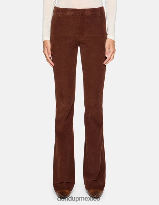 ciocolato DONDUP mujer pantalones lexi bootcut de terciopelo vestir D0VXD122