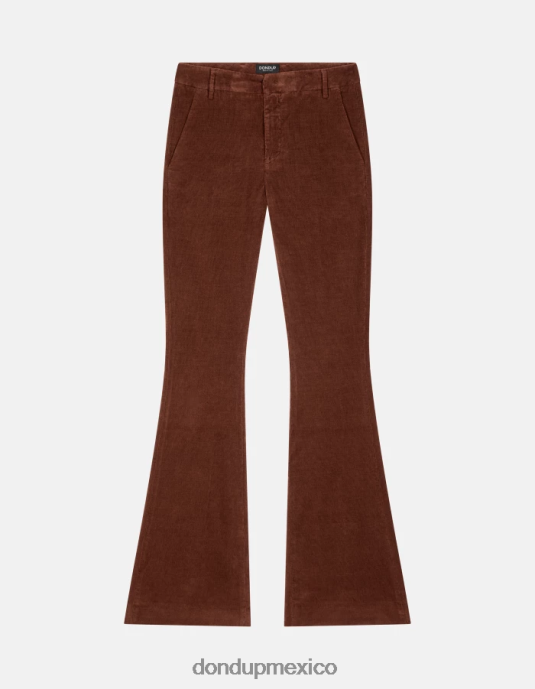 ciocolato DONDUP mujer pantalones lexi bootcut de terciopelo vestir D0VXD122