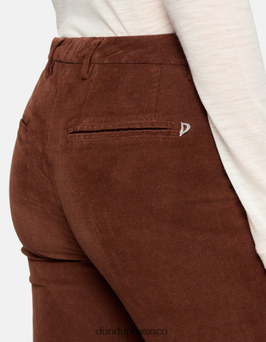 ciocolato DONDUP mujer pantalones lexi bootcut de terciopelo vestir D0VXD122