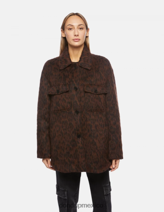 ciocolato DONDUP mujer sobrecamisa de pelo ecológico con botonadura simple vestir D0VXD367