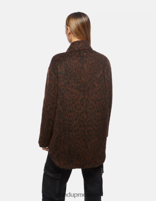 ciocolato DONDUP mujer sobrecamisa de pelo ecológico con botonadura simple vestir D0VXD367