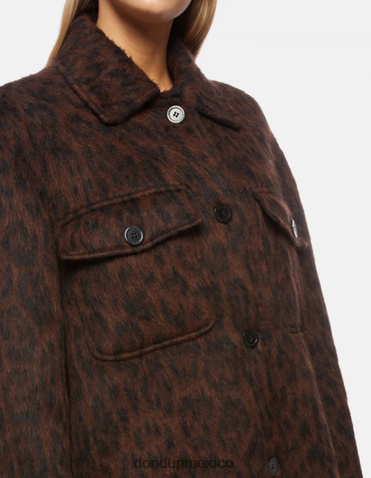 ciocolato DONDUP mujer sobrecamisa de pelo ecológico con botonadura simple vestir D0VXD367