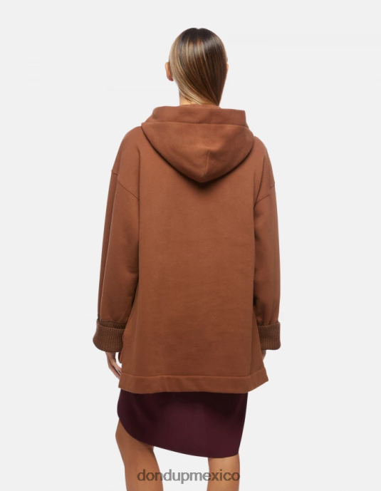 ciocolato DONDUP mujer sudadera con capucha de gran tamaño vestir D0VXD446