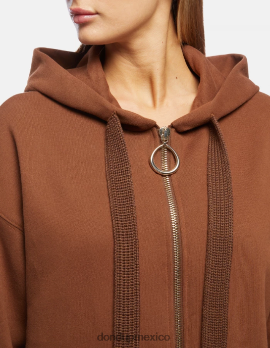 ciocolato DONDUP mujer sudadera con capucha de gran tamaño vestir D0VXD446