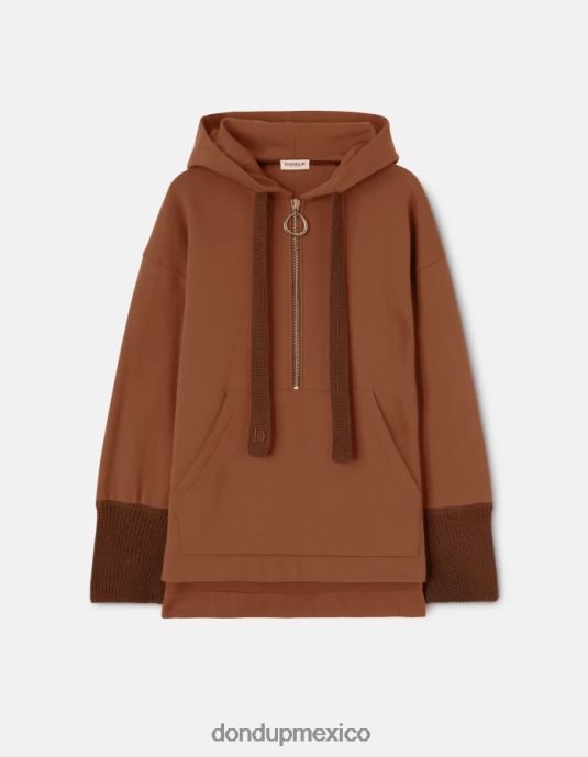 ciocolato DONDUP mujer sudadera con capucha de gran tamaño vestir D0VXD446