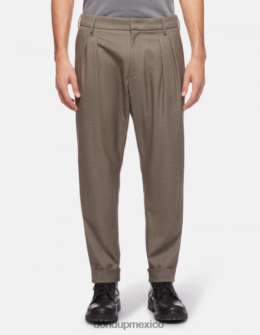 corteccia DONDUP hombres pantalones oscar carrot fit en mezcla de lana vestir D0VXD744