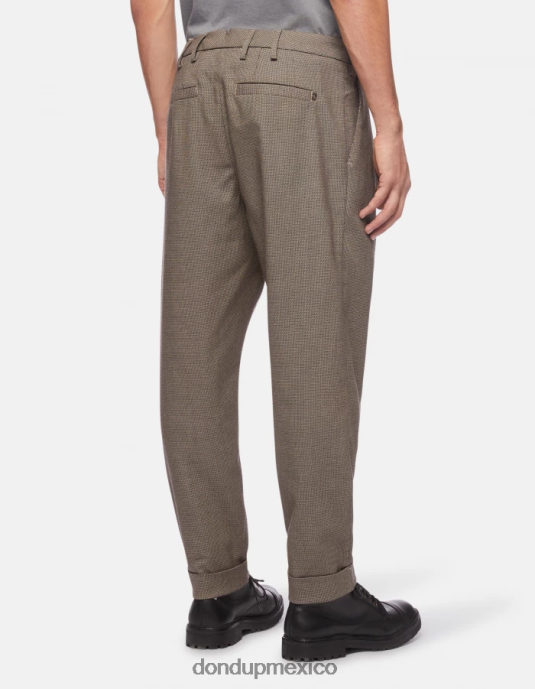 corteccia DONDUP hombres pantalones oscar carrot fit en mezcla de lana vestir D0VXD744