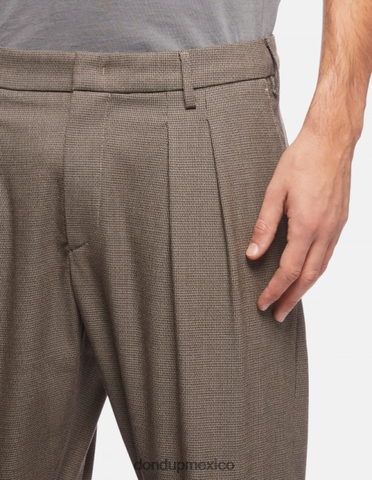 corteccia DONDUP hombres pantalones oscar carrot fit en mezcla de lana vestir D0VXD744