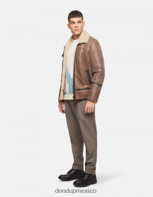corteccia DONDUP hombres pantalones oscar carrot fit en mezcla de lana vestir D0VXD744