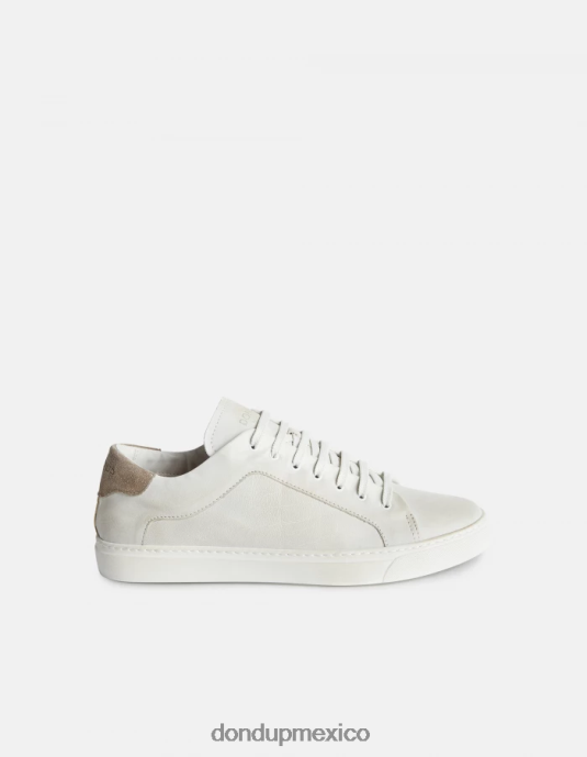 crema blanca DONDUP hombres zapatillas de cuero envejecido calzado D0VXD979