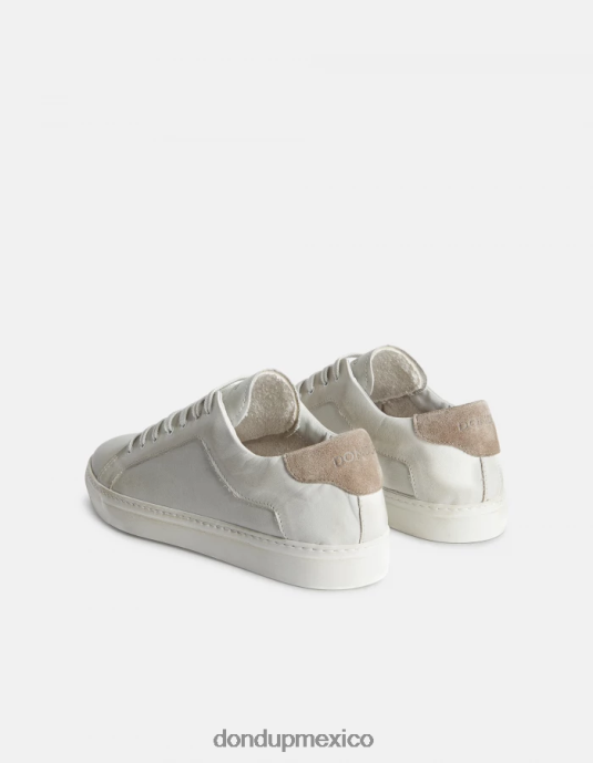 crema blanca DONDUP hombres zapatillas de cuero envejecido calzado D0VXD979