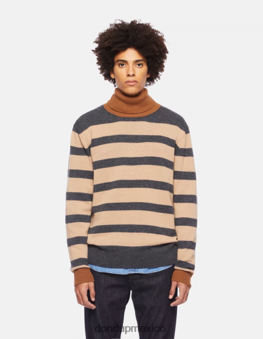crudo y gris DONDUP hombres Jersey regular fit con cuello alto de mezcla de cachemir vestir D0VXD896