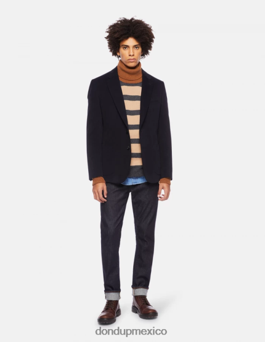crudo y gris DONDUP hombres Jersey regular fit con cuello alto de mezcla de cachemir vestir D0VXD896