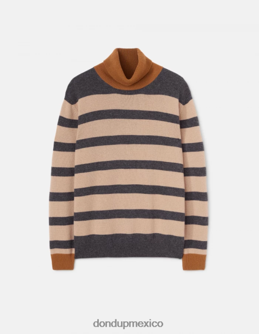 crudo y gris DONDUP hombres Jersey regular fit con cuello alto de mezcla de cachemir vestir D0VXD896