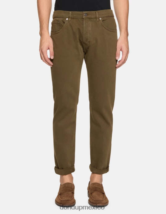 ejercito verde DONDUP hombres Vaqueros Icon regular fit en denim bull elástico vestir D0VXD583