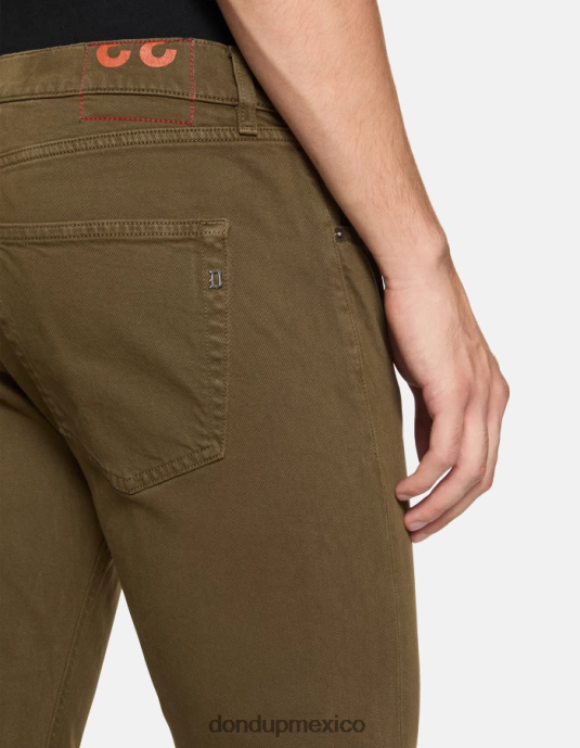 ejercito verde DONDUP hombres Vaqueros Icon regular fit en denim bull elástico vestir D0VXD583