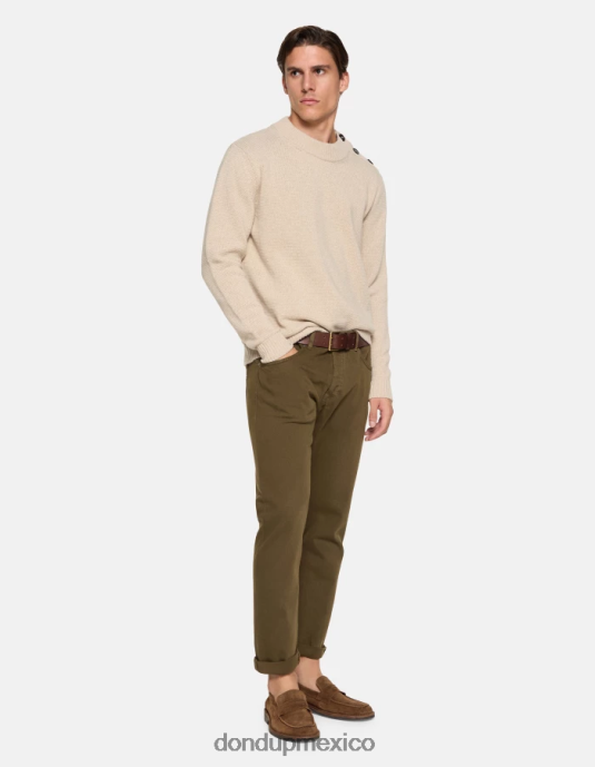 ejercito verde DONDUP hombres Vaqueros Icon regular fit en denim bull elástico vestir D0VXD583