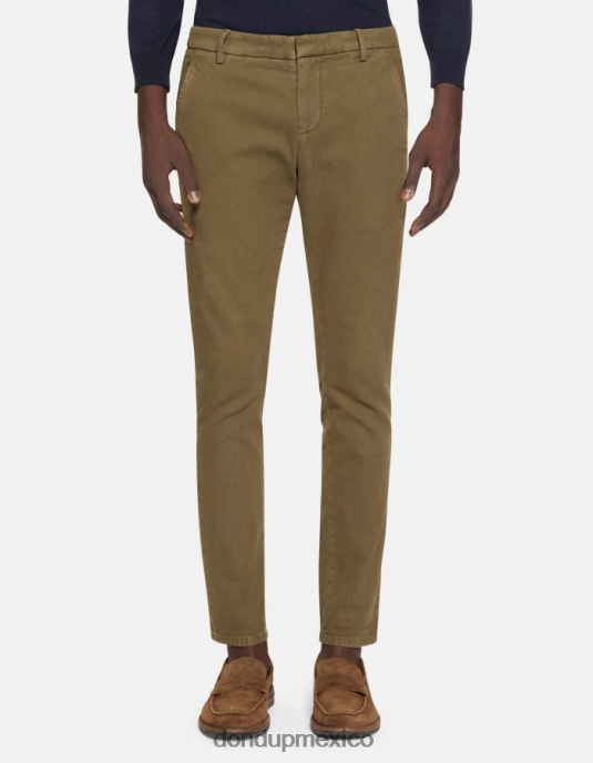 ejercito verde DONDUP hombres pantalones gaubert slim de algodón vestir D0VXD710