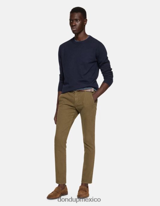 ejercito verde DONDUP hombres pantalones gaubert slim de algodón vestir D0VXD710