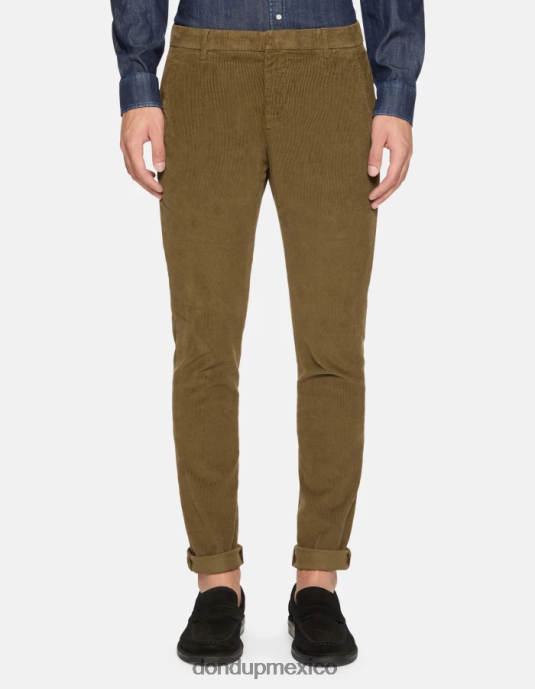 ejercito verde DONDUP hombres pantalones gaubert slim de terciopelo vestir D0VXD765