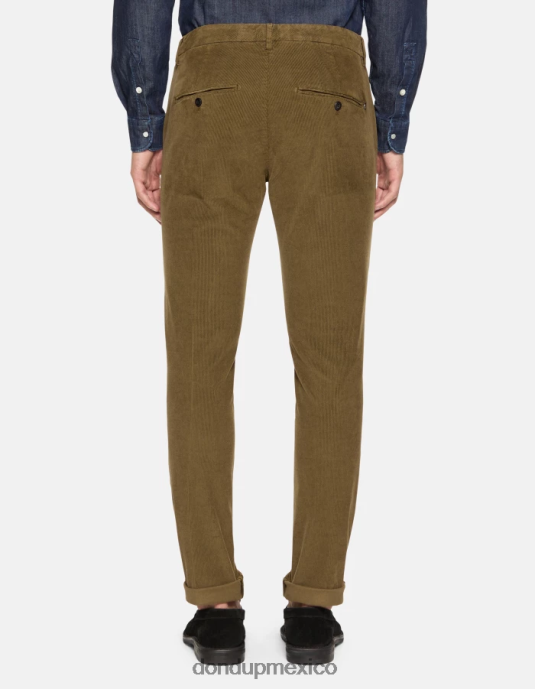ejercito verde DONDUP hombres pantalones gaubert slim de terciopelo vestir D0VXD765