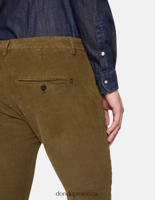 ejercito verde DONDUP hombres pantalones gaubert slim de terciopelo vestir D0VXD765