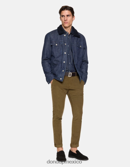 ejercito verde DONDUP hombres pantalones gaubert slim de terciopelo vestir D0VXD765