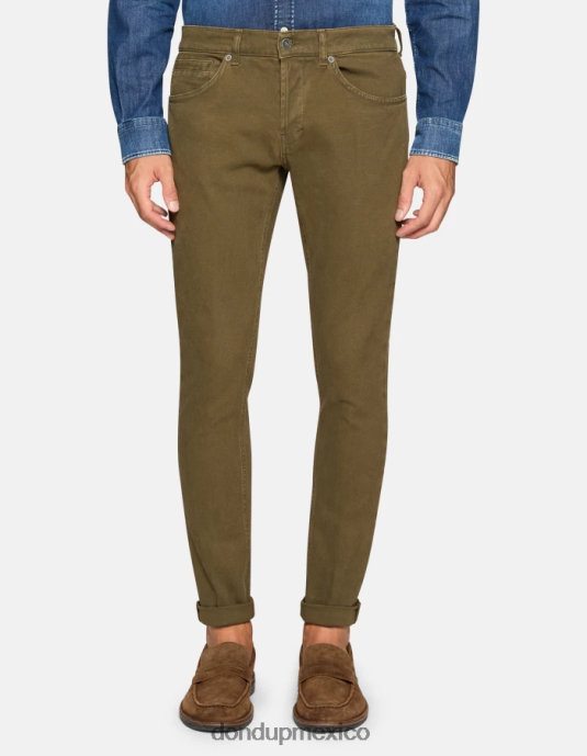 ejercito verde DONDUP hombres pantalones pitillo de algodón george vestir D0VXD650