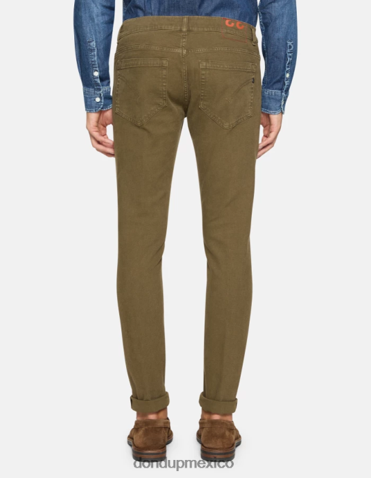 ejercito verde DONDUP hombres pantalones pitillo de algodón george vestir D0VXD650
