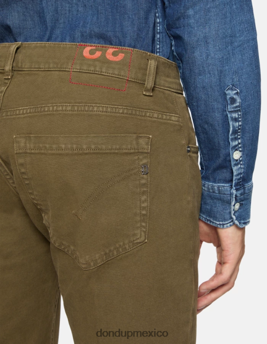 ejercito verde DONDUP hombres pantalones pitillo de algodón george vestir D0VXD650