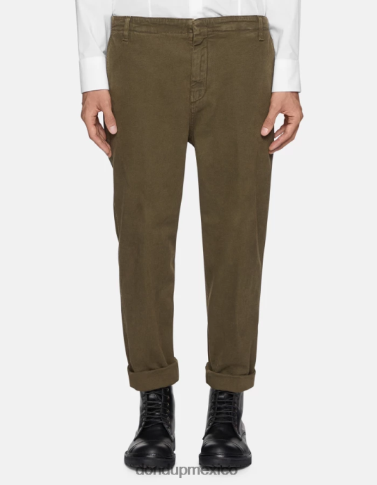 ejercito verde DONDUP hombres pantalones zyan carrot fit de algodón vestir D0VXD751