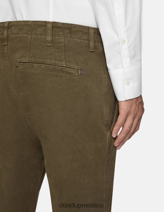 ejercito verde DONDUP hombres pantalones zyan carrot fit de algodón vestir D0VXD751