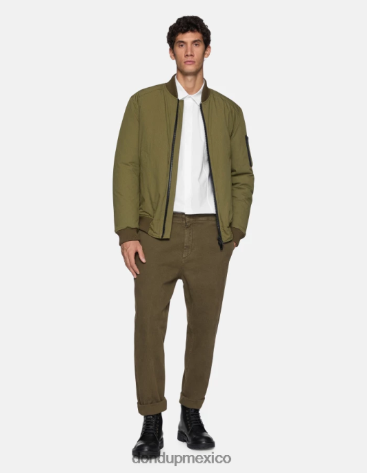 ejercito verde DONDUP hombres pantalones zyan carrot fit de algodón vestir D0VXD751