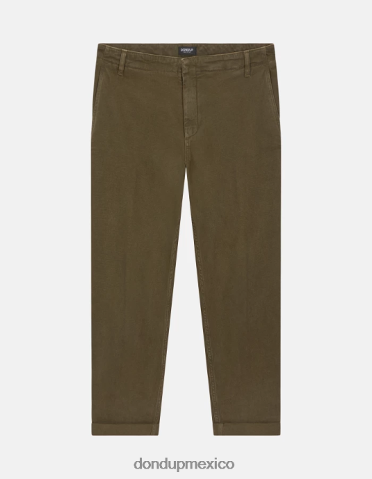 ejercito verde DONDUP hombres pantalones zyan carrot fit de algodón vestir D0VXD751