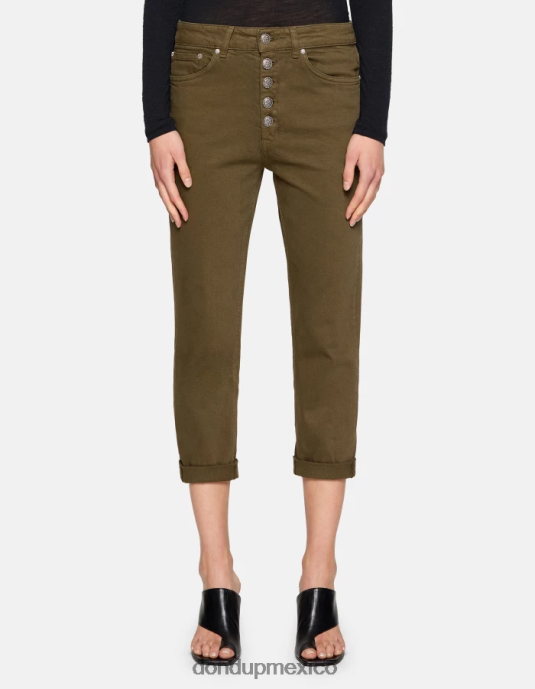 ejercito verde DONDUP mujer Vaqueros Koons de denim elástico con corte holgado vestir D0VXD33