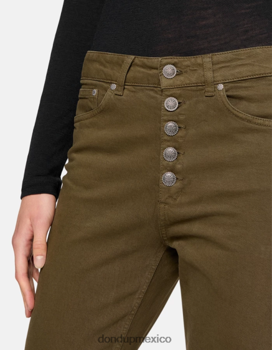 ejercito verde DONDUP mujer Vaqueros Koons de denim elástico con corte holgado vestir D0VXD33