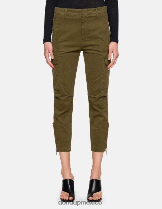 ejercito verde DONDUP mujer pantalones cargo de algodón eve vestir D0VXD163
