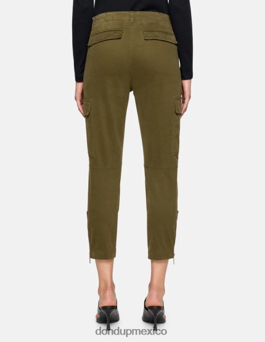 ejercito verde DONDUP mujer pantalones cargo de algodón eve vestir D0VXD163
