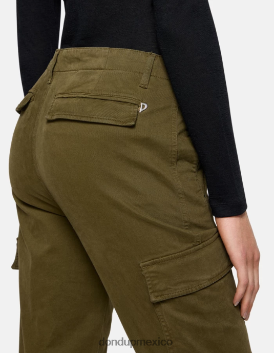 ejercito verde DONDUP mujer pantalones cargo de algodón eve vestir D0VXD163