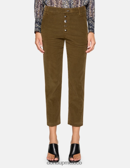 ejercito verde DONDUP mujer pantalones holgados de terciopelo nima vestir D0VXD134